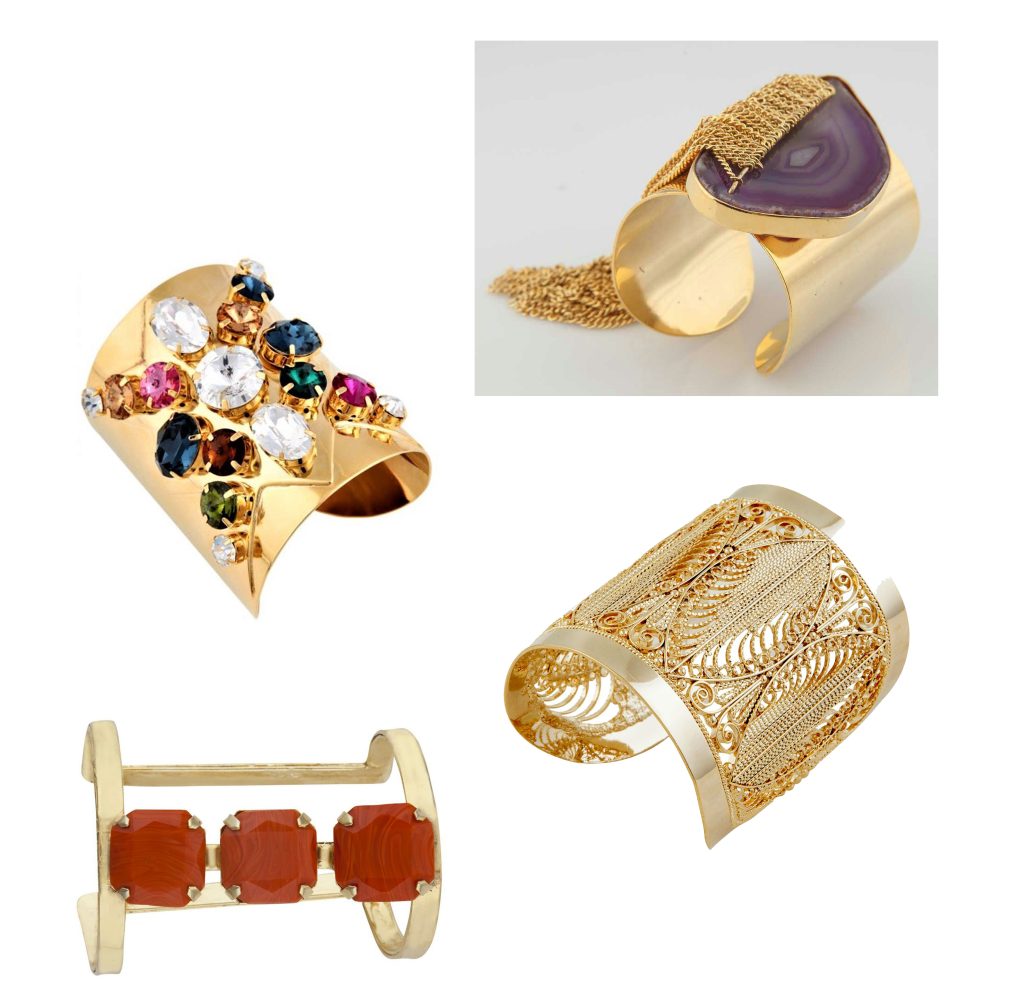 Hand embellished cuffs made with crytals and stones. Hand-made and customizable statement cuffs.