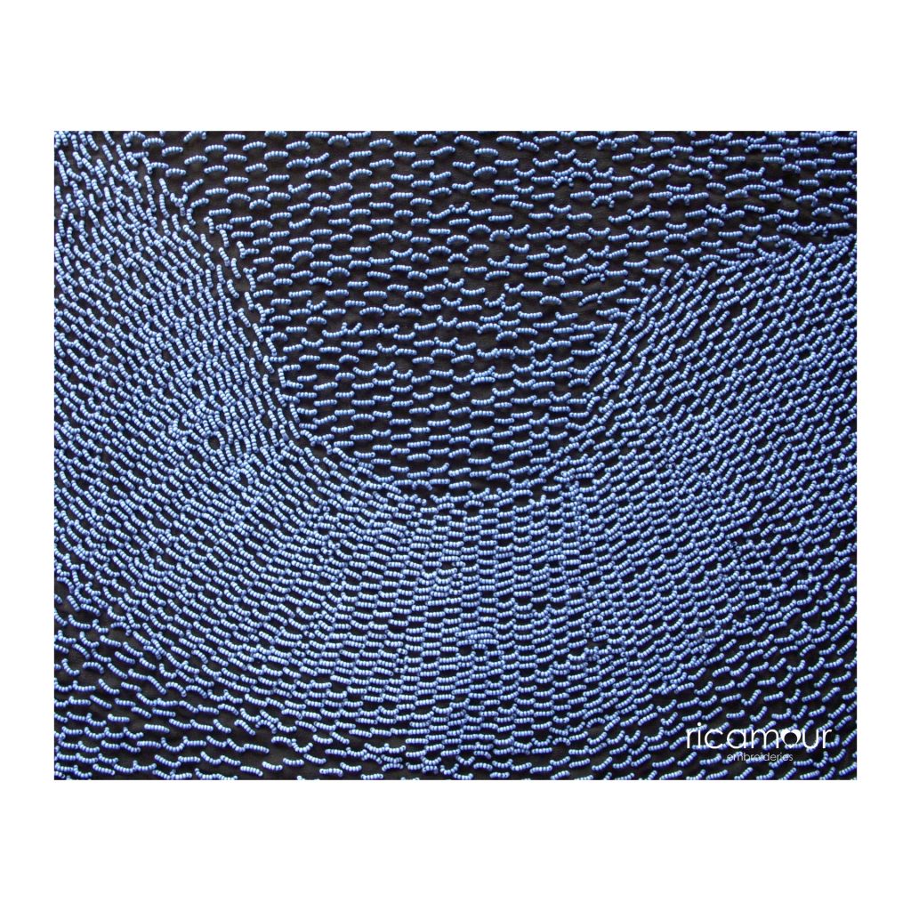 Micro beaded embroidery, illusion embroidery, innovative hand embroidery, hand beaded couture design by Ricamour Embroideries 