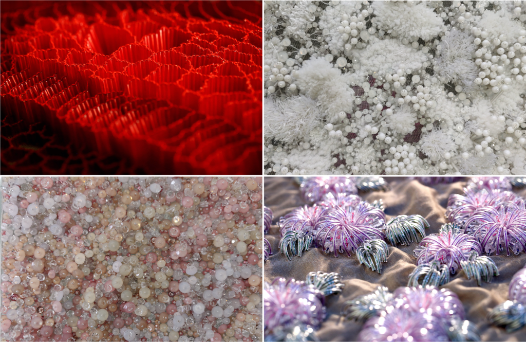 Innovative embellishment. Hand beading for couture wear.