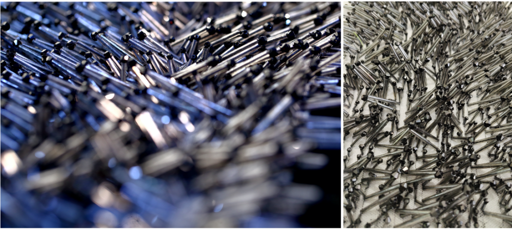 Haute Couture hand beaded design with bugles and beads