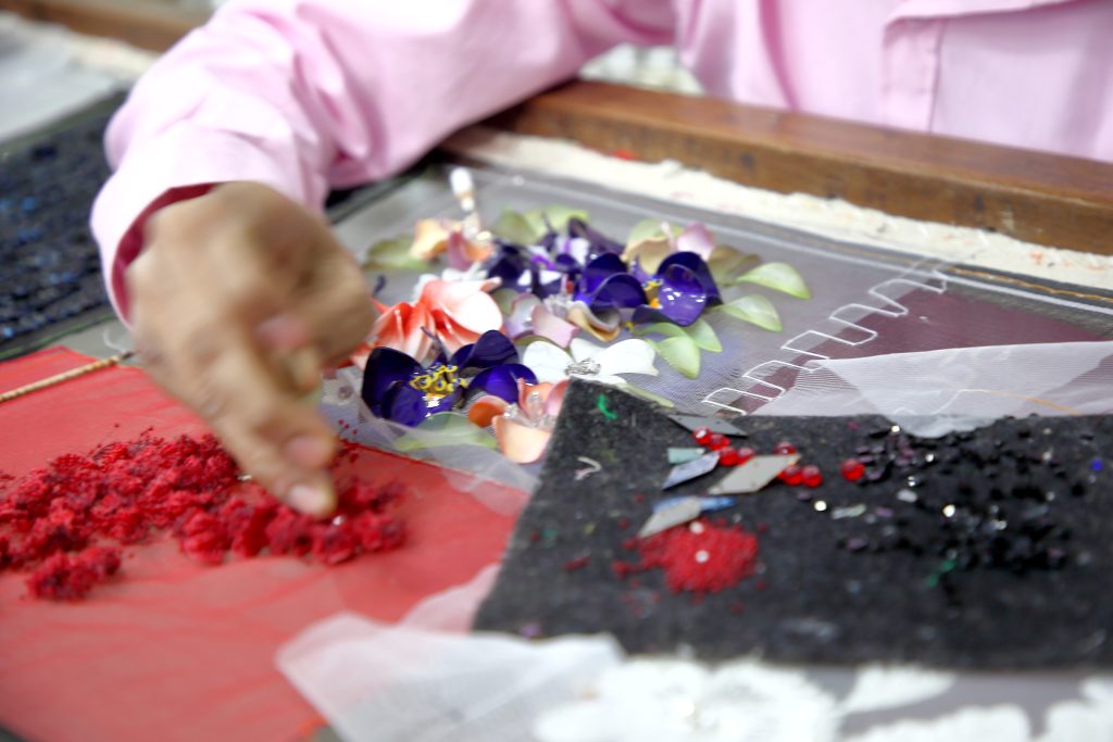 Custom hand embroidery for couture and bridal wear