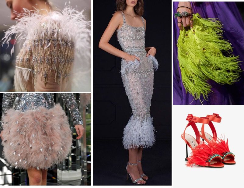 Ostrich feather gowns, shoes and bags for bridal and couture