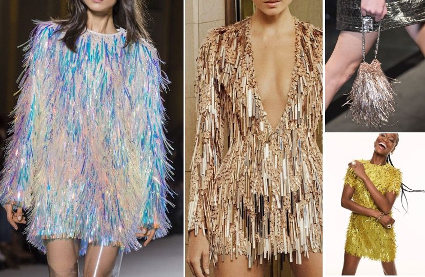 Sequin tassels and tinsels for couture dresses and gowns