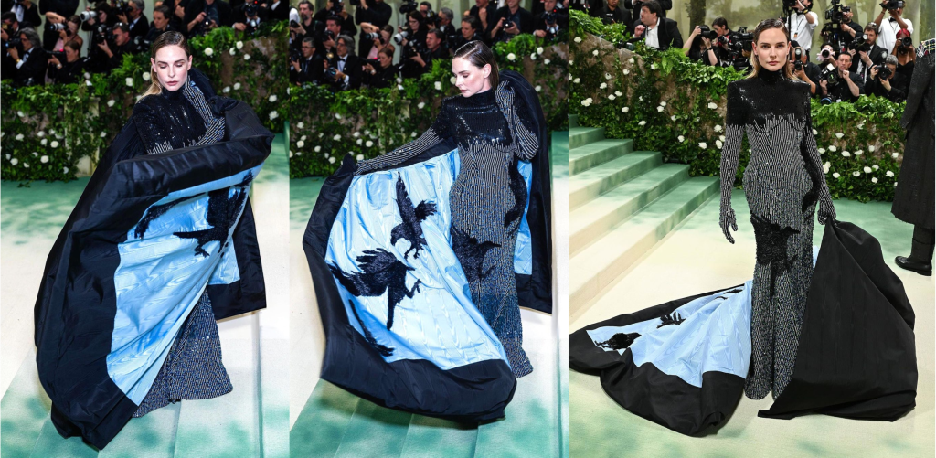 MET gala hand beaded couture gown