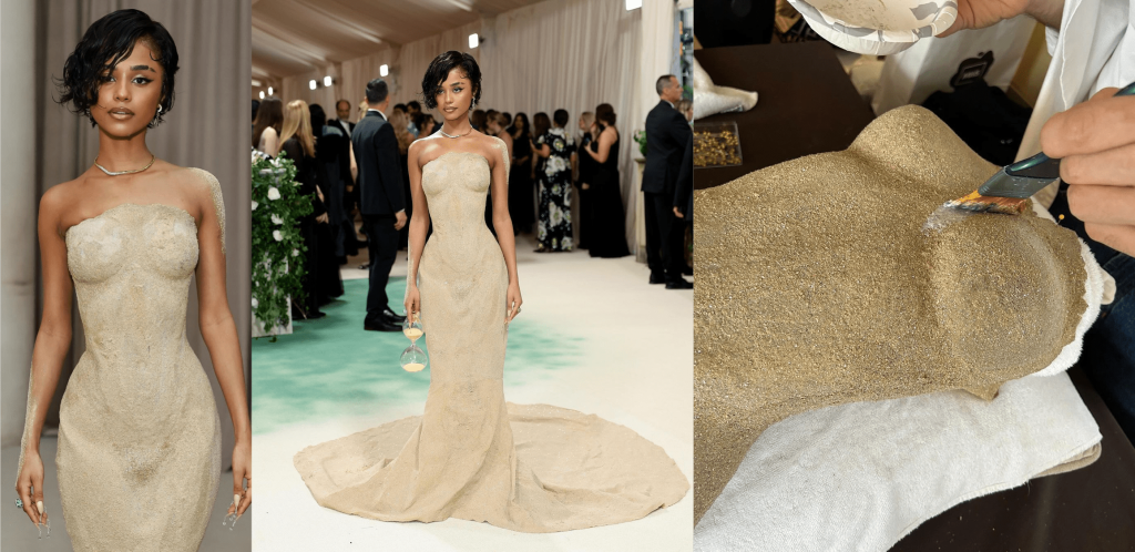 MET gala hand beaded couture gown