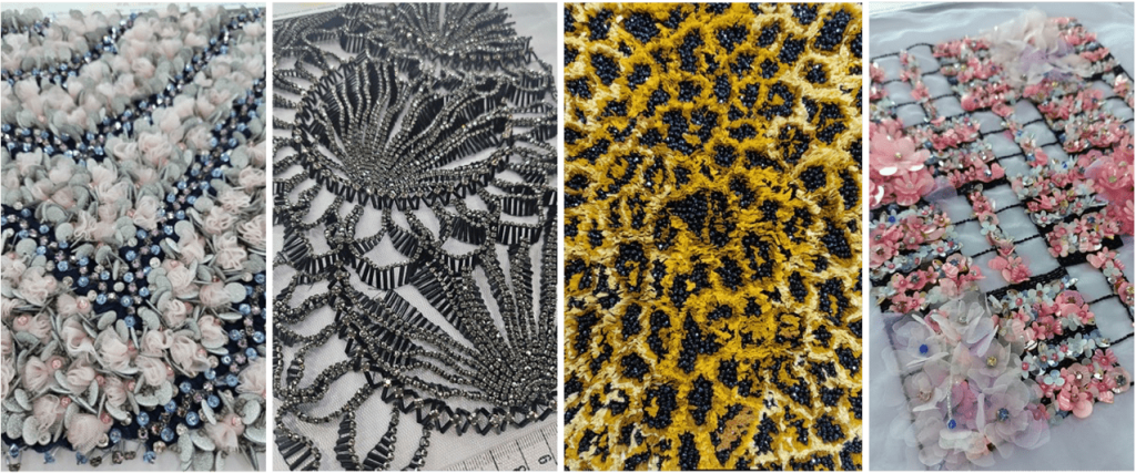 Hand-embroidered designs by Ricamour Embroideries for MET gala black dandyism couture inspiration